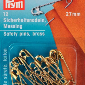 Säkerhetsnålar 27 mm – förgyllda (12 st)