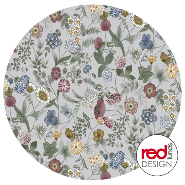 Rund vaxduk Hilda grå (Ø140 cm)