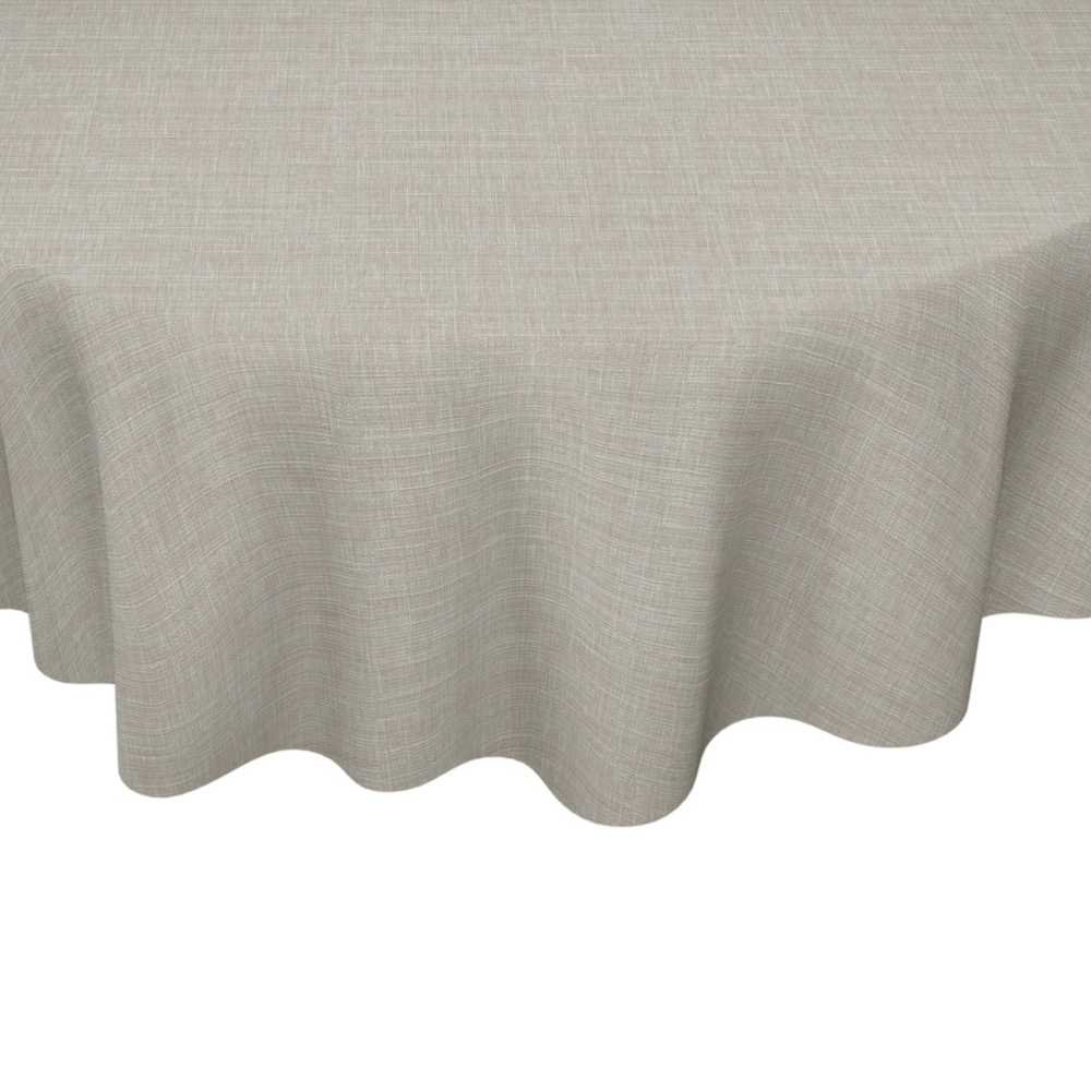 Rund vaxduk linnelook/beige (Ø140 cm) - Bild 2