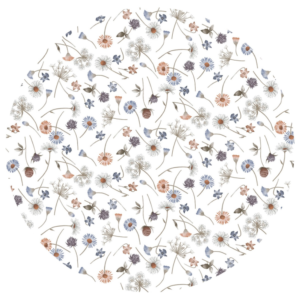 Rund vaxduk småblommig (Ø140 cm)