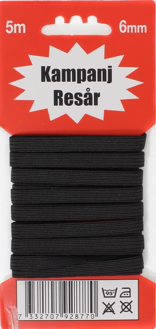 Resårband 6 mm x 5 m (10-pack)