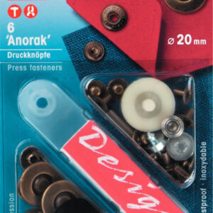 Nittryckknappar 20 mm – Anorak Mässing  (6 st)