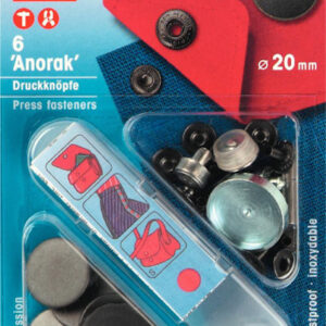 Nittryckknappar 20 mm – Anorak Svart Oxid (6 st)