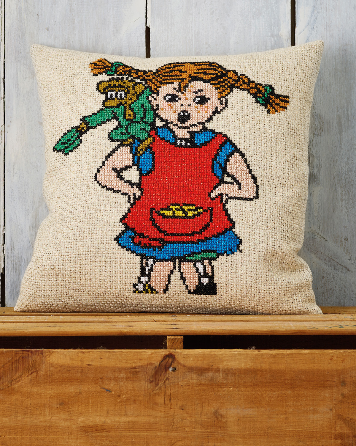 Pippi & Hr. Nilsson – broderikit (40×40 cm)