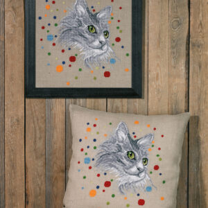 Katten – broderikit (60×60 cm)