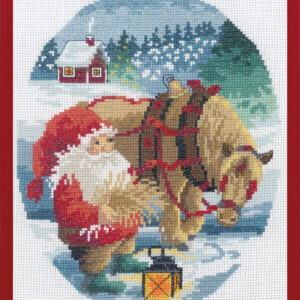 Tomte & häst – broderikit (20×25 cm)