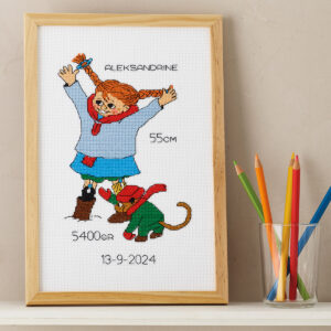 Pippi i snön – broderikit (20×30 cm)