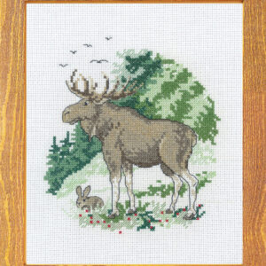 Broderikit Älg (15×20 cm)