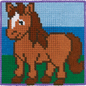Häst – barnstramaj (25×25 cm)
