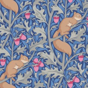 Tilda hibernation squireldreams blue bomullstyg