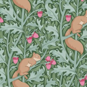 Tilda hibernation squireldreams sage bomullstyg
