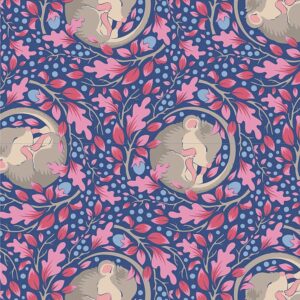 Tilda Hibernation Slumbermouse Denim bomullstyg